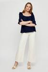 Dorothy Perkins Navy Broderie Frill Square Neck Top thumbnail 2