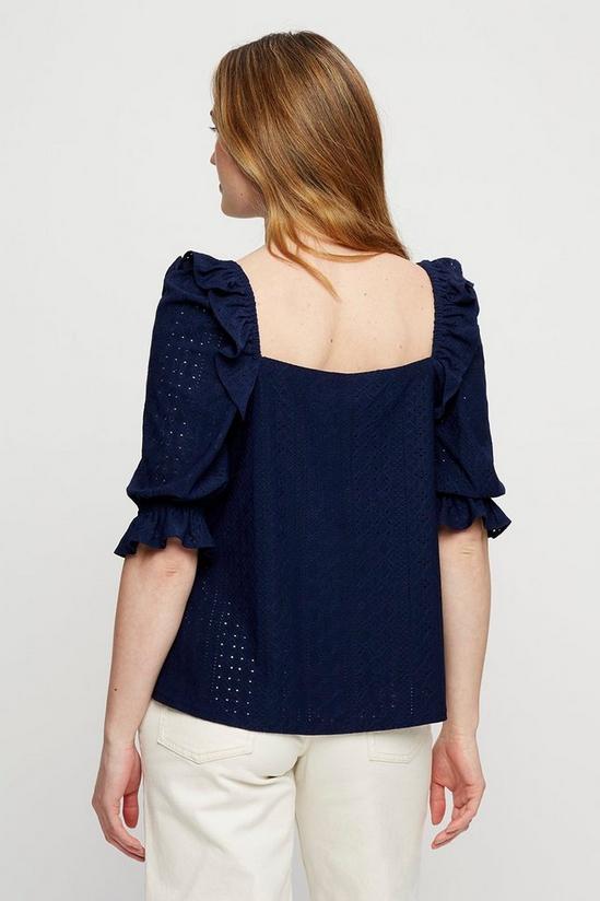 Dorothy Perkins Navy Broderie Frill Square Neck Top 3