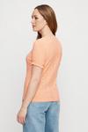Dorothy Perkins Coral Broderie Button Through Puff Sleeve Top thumbnail 3