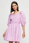 Dorothy Perkins Lilac Shirred Mini Dress thumbnail 1