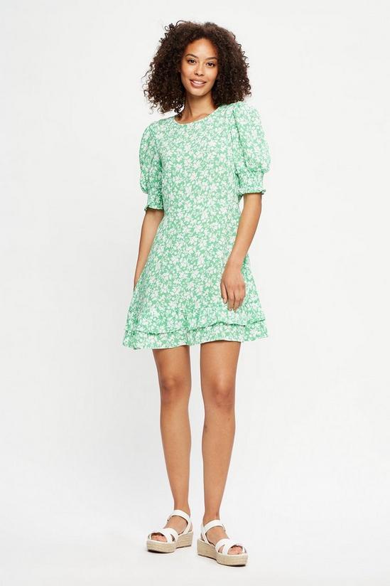 Dorothy Perkins Green And White Floral Mini Dress 2
