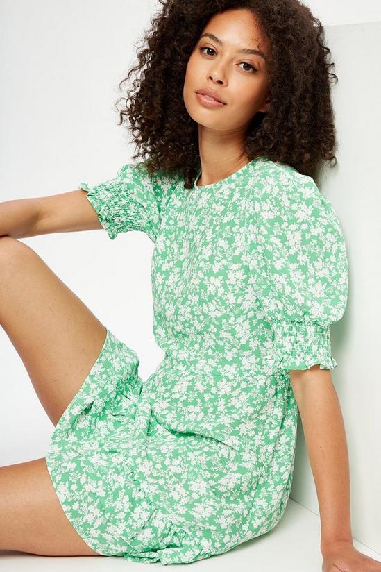 Dorothy Perkins Green And White Floral Mini Dress 4