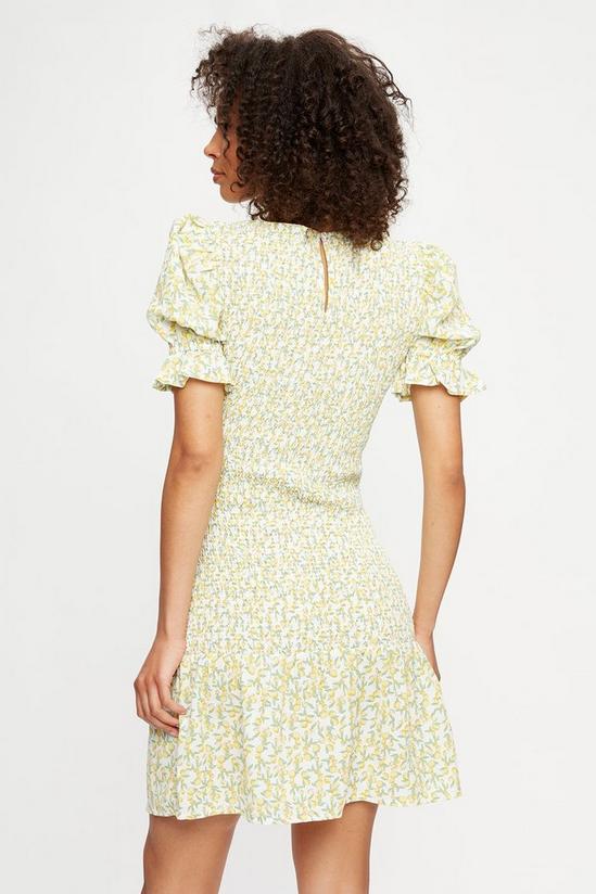 Dorothy Perkins Mini Lemon Shirred Mini Dress 3