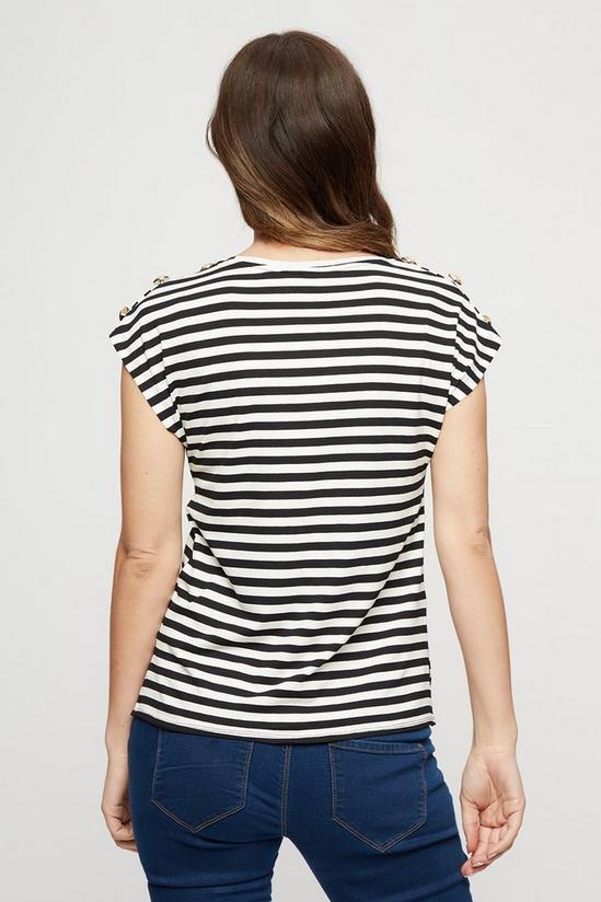 Dorothy Perkins Maternity White And Black Stripe Button Tee 3