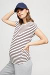 Dorothy Perkins Maternity White Stripe Short Sleeve T-shirt thumbnail 1