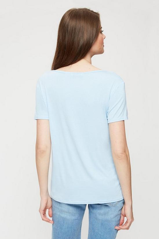 Dorothy Perkins Tall Blue V Neck Relaxed T-shirt 3