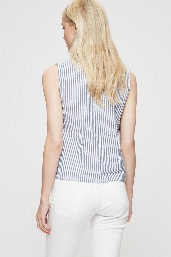 Dorothy Perkins Blue White Stripe Sleeveless Shirt 3
