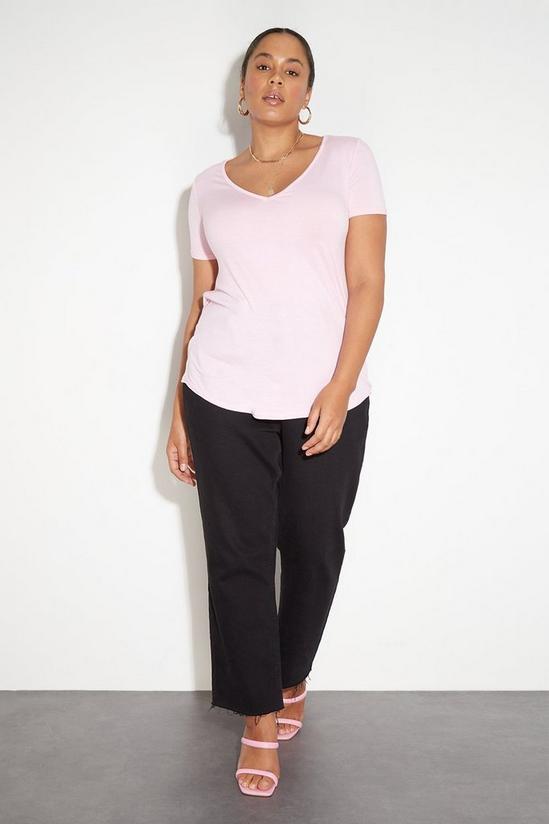 Dorothy Perkins Curve Pink V Neck Relaxed T-shirt 2