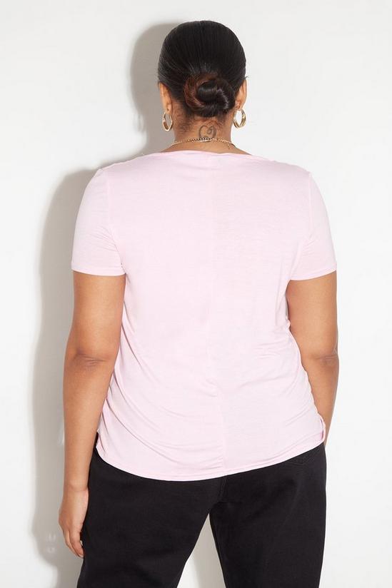 Dorothy Perkins Curve Pink V Neck Relaxed T-shirt 3