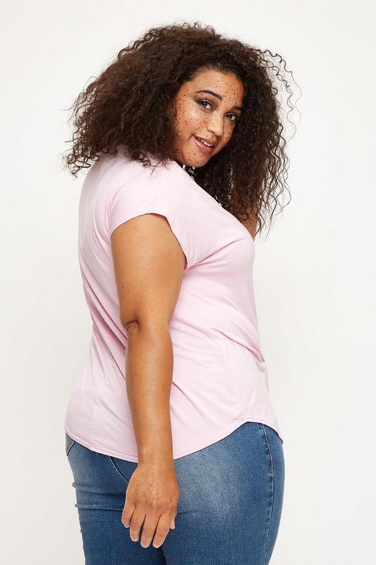 Dorothy Perkins Curve Pink Short Sleeve T-shirt 3