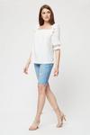 Dorothy Perkins Tall White Broderie Long Sleeve Top thumbnail 2
