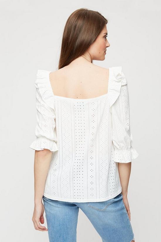 Dorothy Perkins Tall White Broderie Long Sleeve Top 3