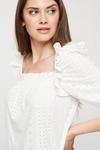 Dorothy Perkins Tall White Broderie Long Sleeve Top thumbnail 4