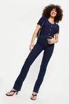 Dorothy Perkins Tall Navy Broderie Button Puff Sleeve Top thumbnail 2