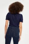Dorothy Perkins Tall Navy Broderie Button Puff Sleeve Top thumbnail 3