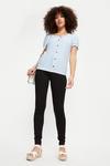 Dorothy Perkins Tall Blue Broderie Button Puff Sleeve Top thumbnail 2