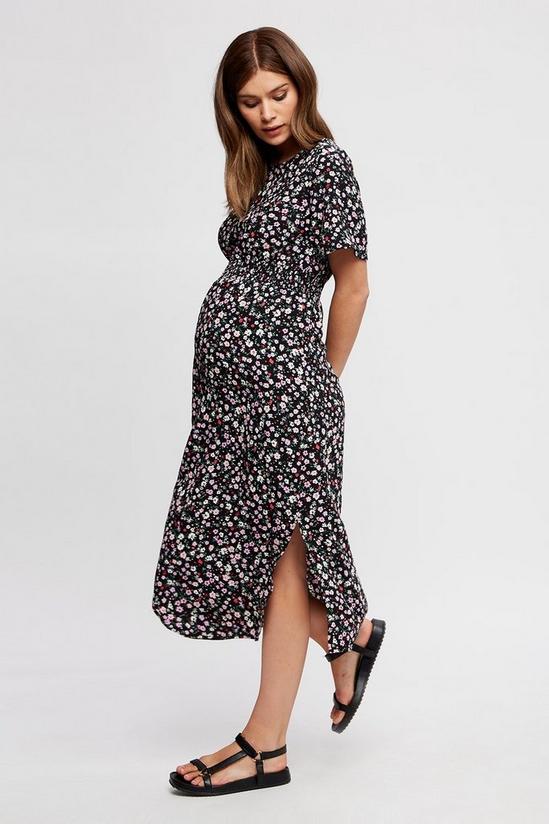 Dorothy Perkins Maternity Multi Floral Shirred Midi Dress 1