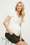 Dorothy Perkins Maternity and Nursing Ivory Broderie Button Top thumbnail 1