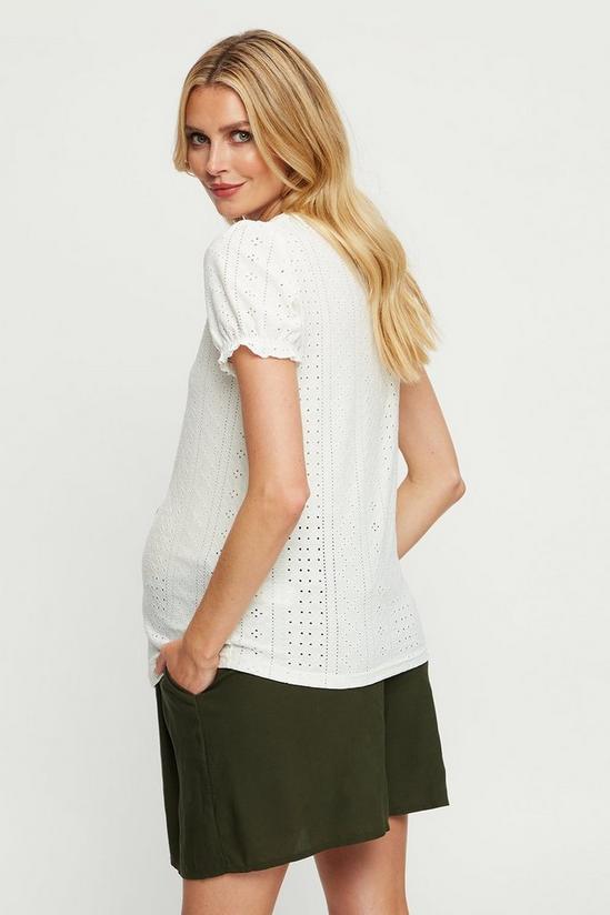 Dorothy Perkins Maternity and Nursing Ivory Broderie Button Top 3
