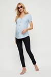 Dorothy Perkins Maternity and Nursing Blue Broderie Button Top thumbnail 2