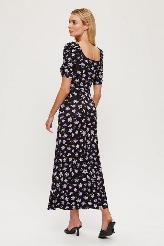 Dorothy Perkins Tall Purple Floral Empire Seam Midi Dress 3