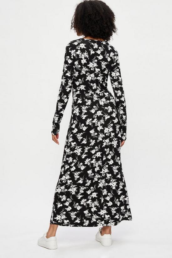 Dorothy Perkins Tall Black Floral Empire Seam Midi Dress 3