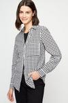 Dorothy Perkins Black And White Check Gingham Open Collar Lin thumbnail 1