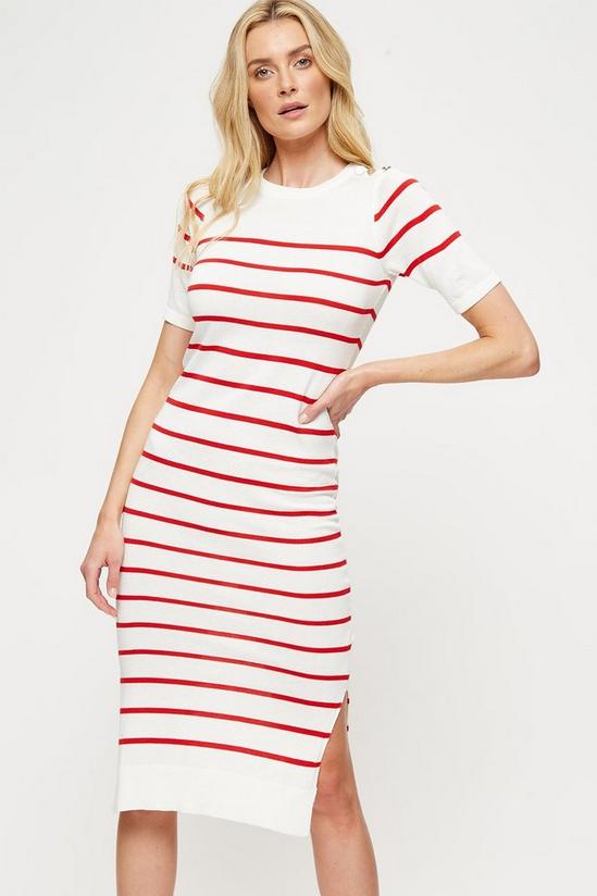 Dorothy Perkins Ivory Red Stripe Dress 1