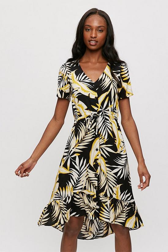 Dorothy Perkins Ochre And Black Tropical Shirt Dress 1