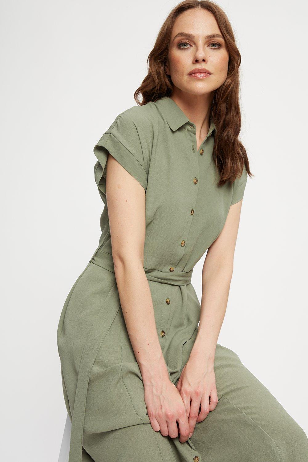 Dorothy perkins khaki shirt hot sale dress