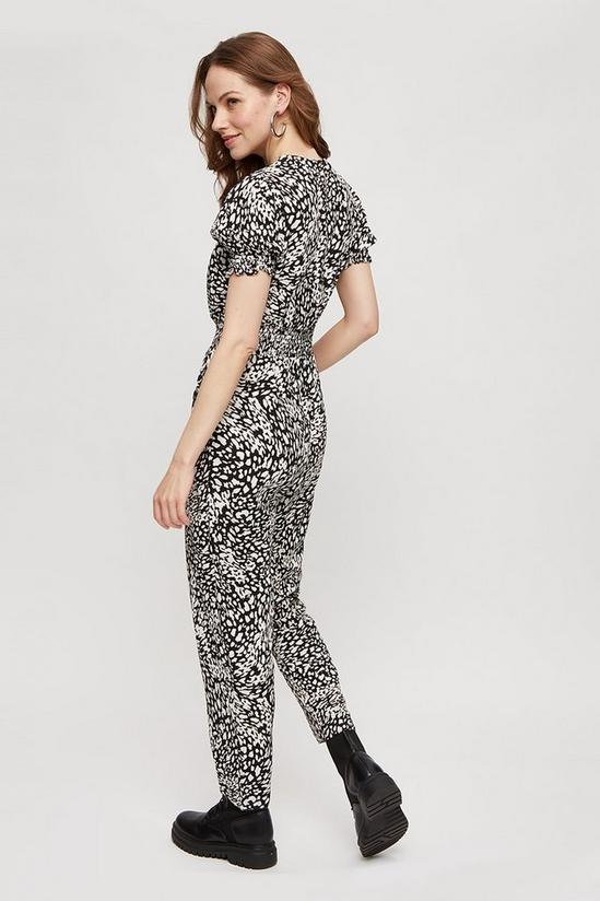 Dorothy Perkins Mono Leopard Short Sleeve Jumpsuit 3