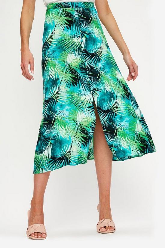 Dorothy Perkins Green Tropical Midi Skirt 2