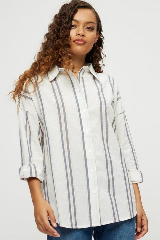 Dorothy Perkins Petite Navy And Blush Stripe Shirt 1