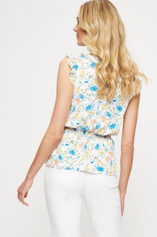Dorothy Perkins Ivory Floral Frill Sleeveless Top 3