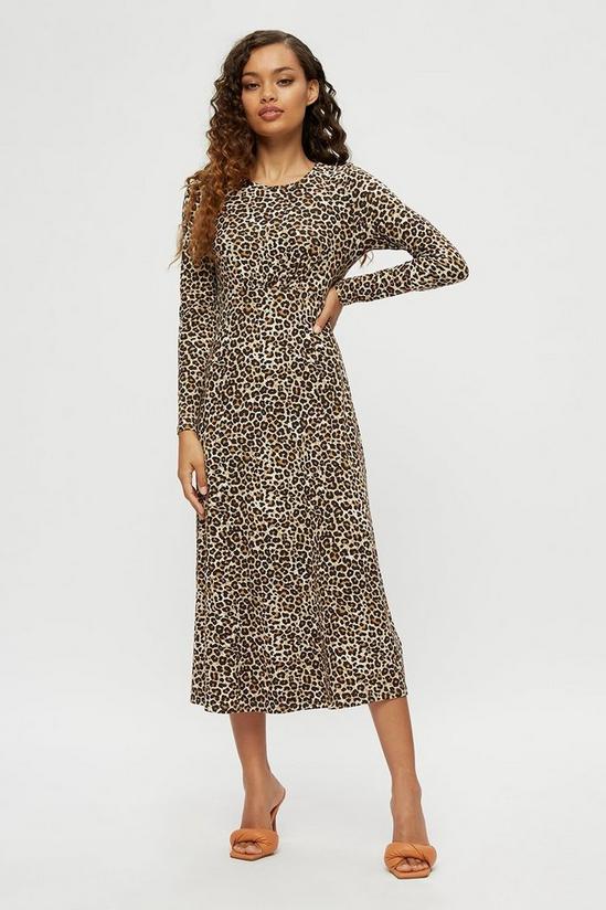 Dorothy Perkins Petite Leopard Print Empire Seam Midi Dress 1