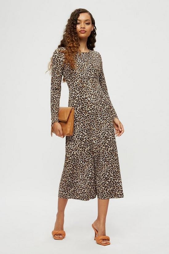 Dorothy Perkins Petite Leopard Print Empire Seam Midi Dress 2