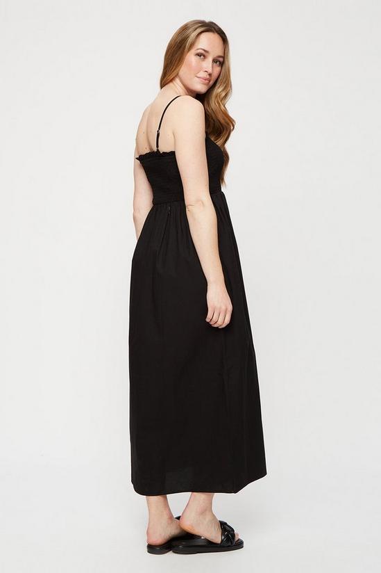 Dorothy Perkins Black Shirred Midi Dress 3
