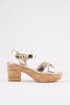 Dorothy Perkins Wide Fit Gold Rome Cross Strap Wedge Sandals thumbnail 2