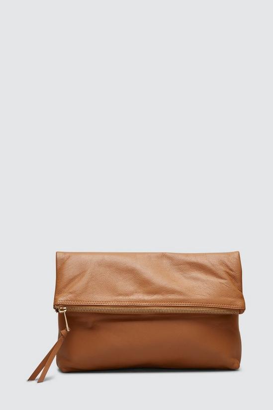 Dorothy Perkins Real Leather Foldover Clutch 1