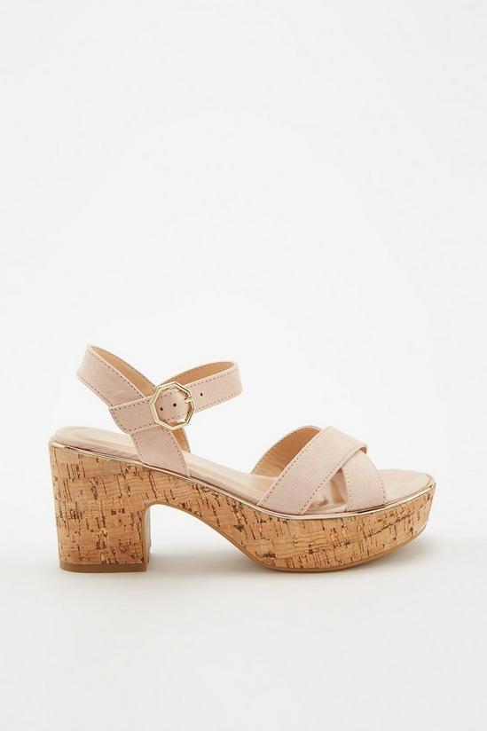 Dorothy Perkins Wide Fit Blush Rome Cross Strap Wedges 2