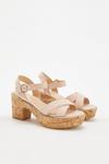 Dorothy Perkins Wide Fit Blush Rome Cross Strap Wedges thumbnail 3