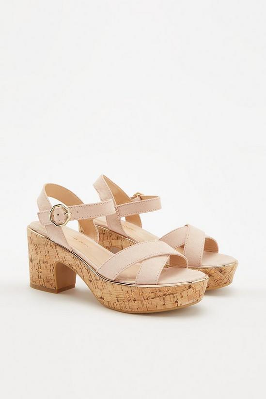 Dorothy Perkins Wide Fit Blush Rome Cross Strap Wedges 3