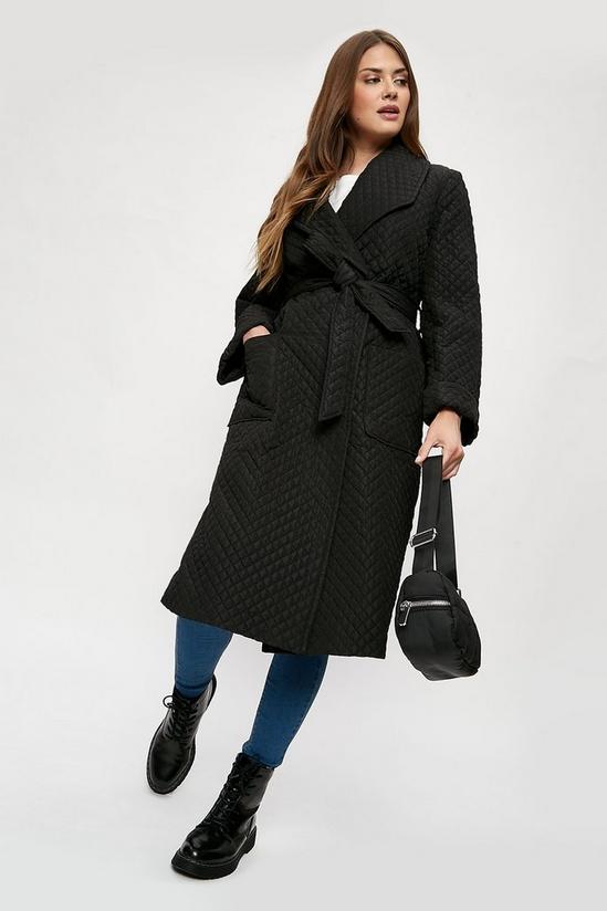 Dorothy Perkins Tall Long Quilted Wrap Coat 1