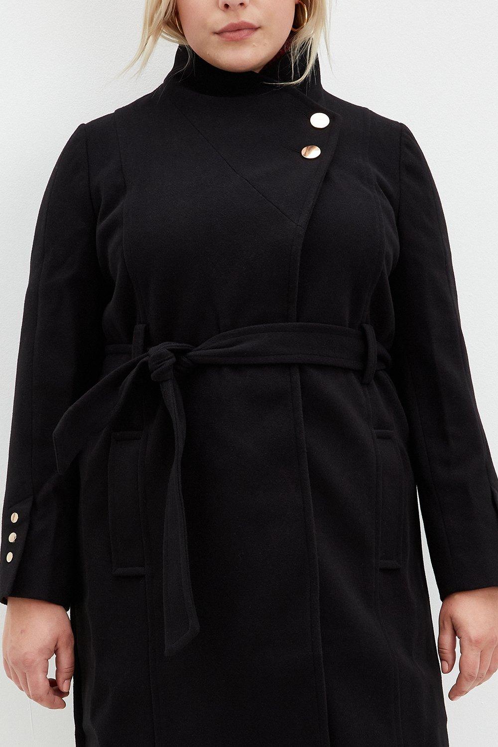 Jackets Coats Curve Button Cuff Wrap Coat Dorothy Perkins