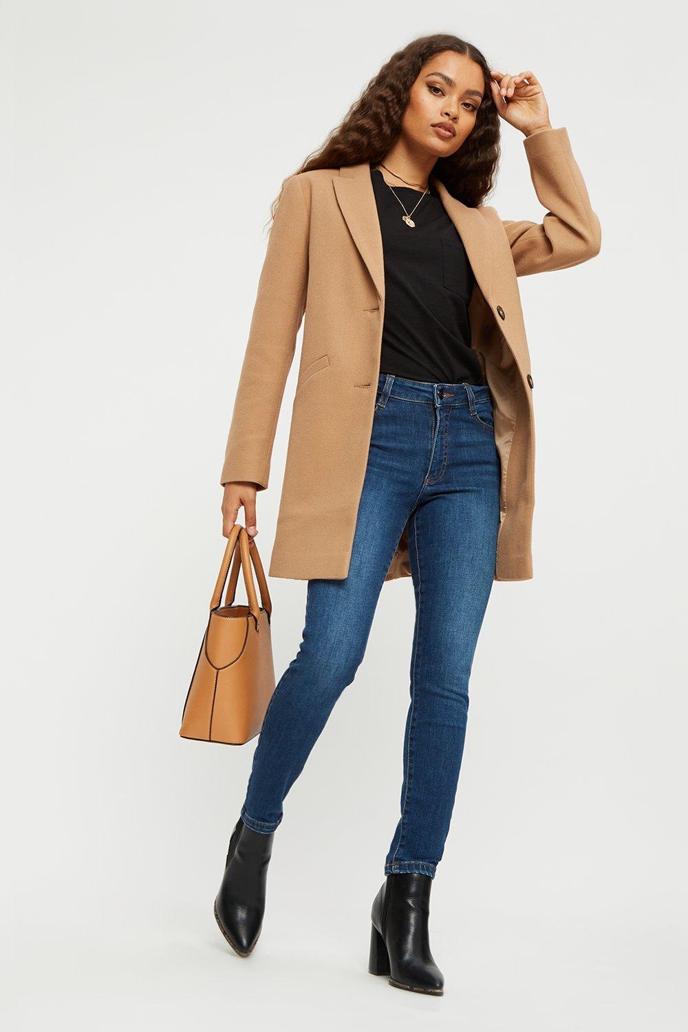 Dorothy perkins shop petite camel coat