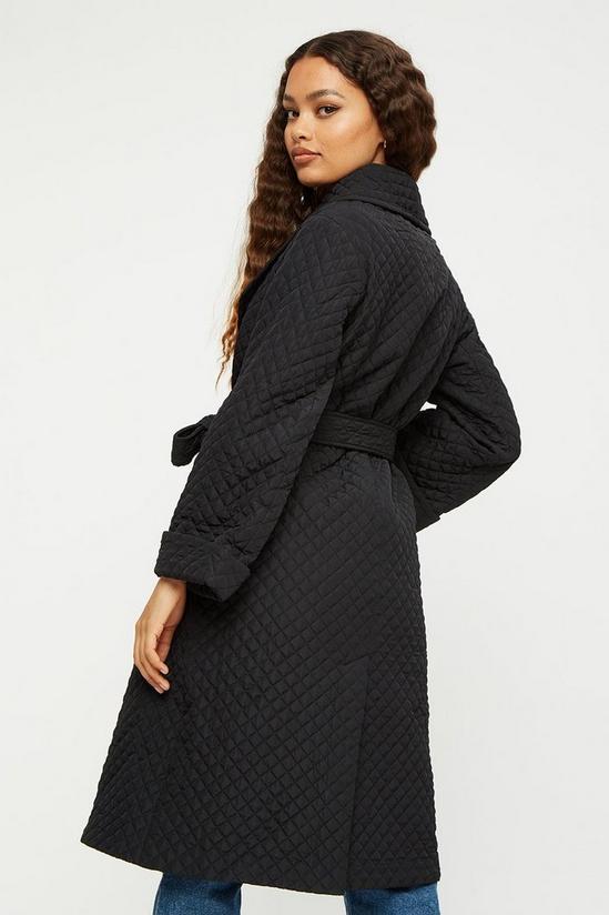 Dorothy Perkins Petite Long Quilted Wrap Coat 3