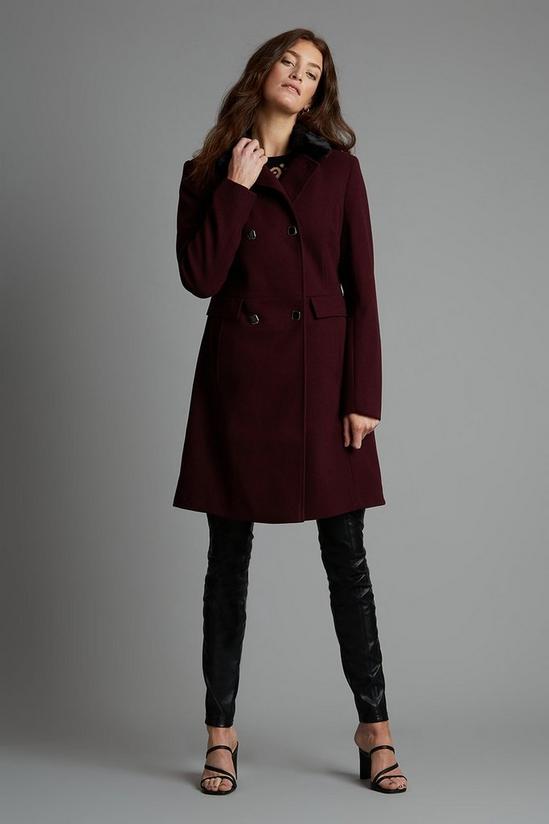 Dorothy Perkins Tall Dolly Coat with Faux Fur Collar 2