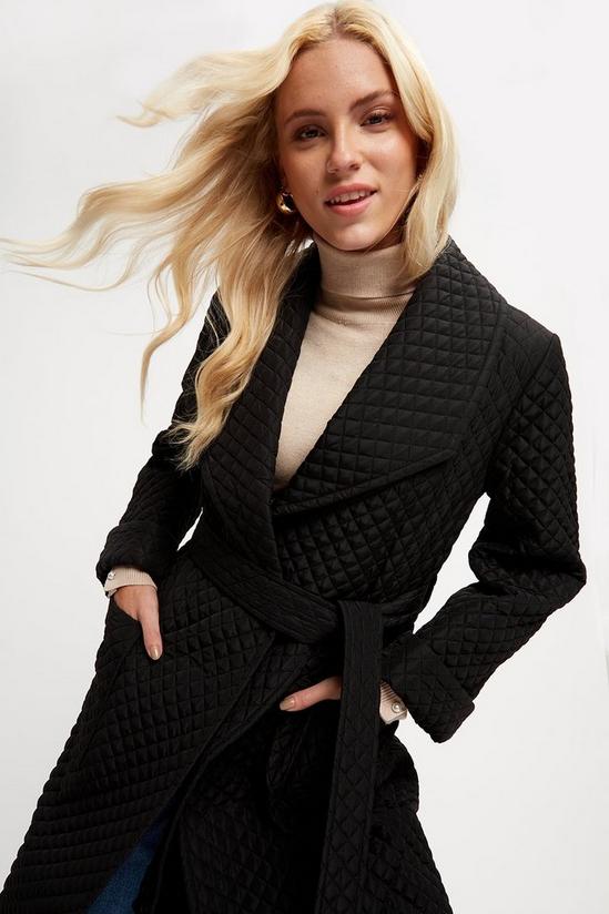 Dorothy Perkins Longline Quilted Wrap Coat 4