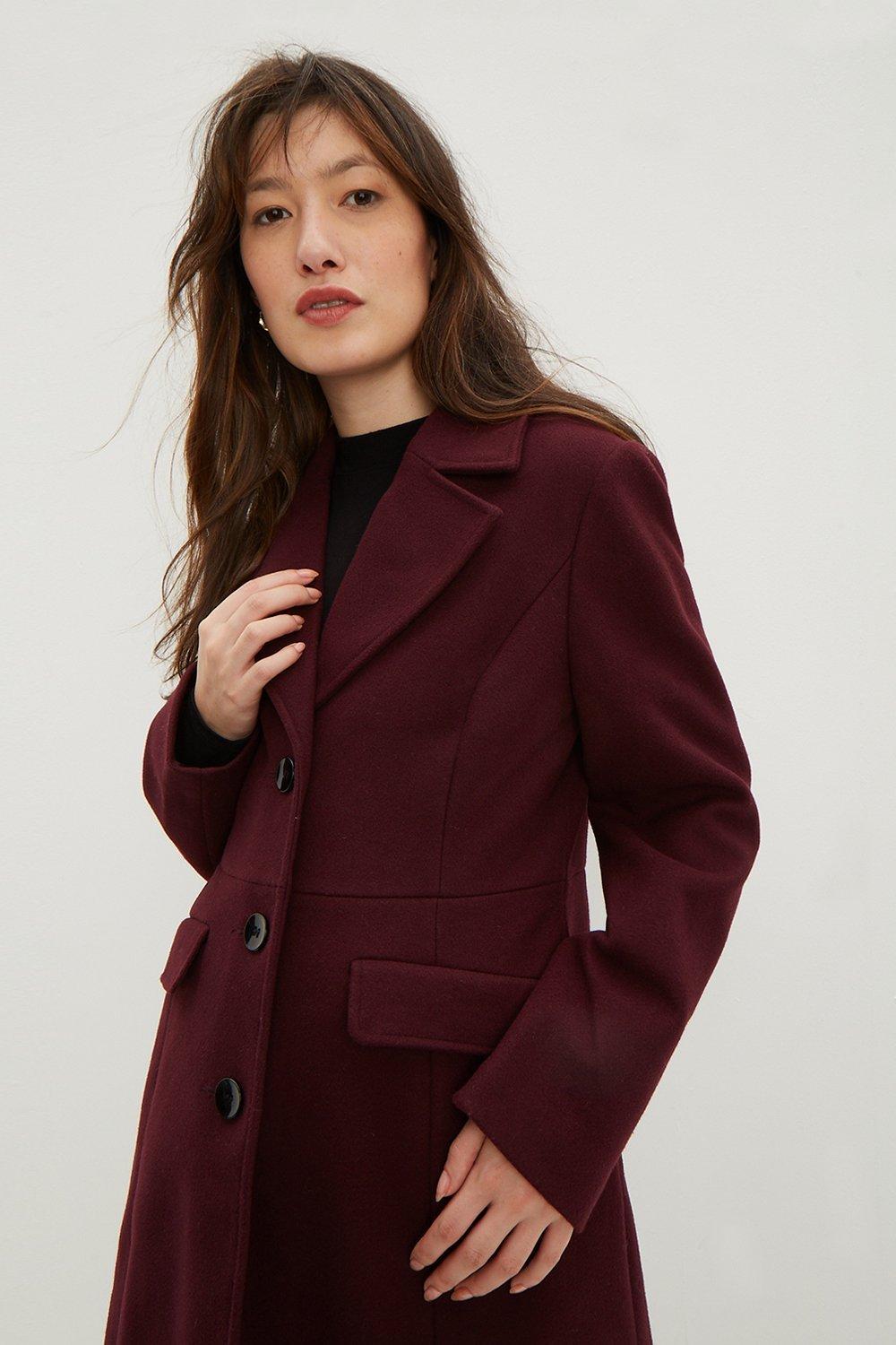 Burgundy coat deals dorothy perkins