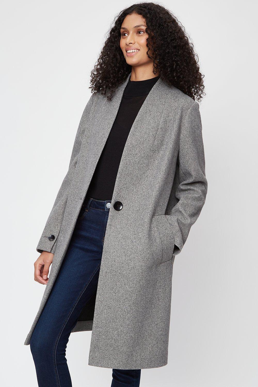 Jackets & Coats | Collarless Unlined Jacket | Dorothy Perkins